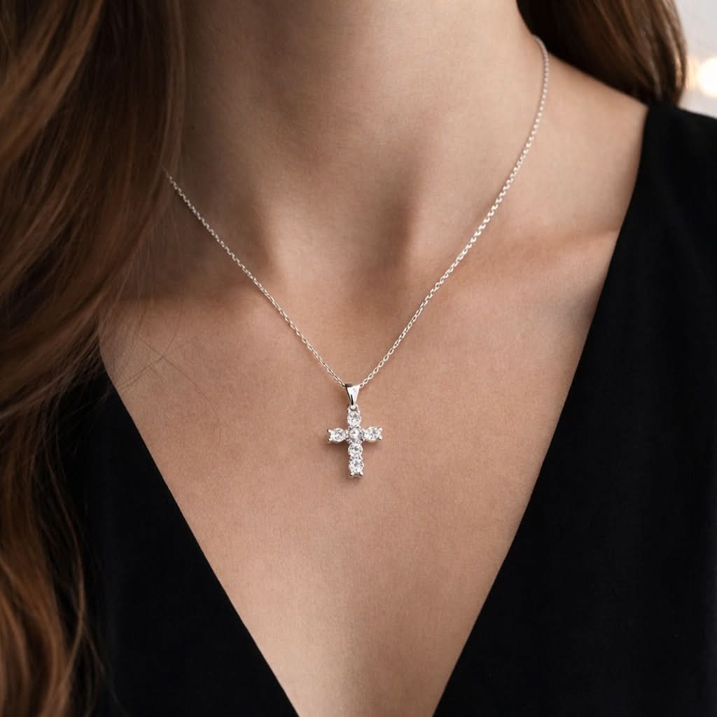 Lavand Cross Diamond Necklace