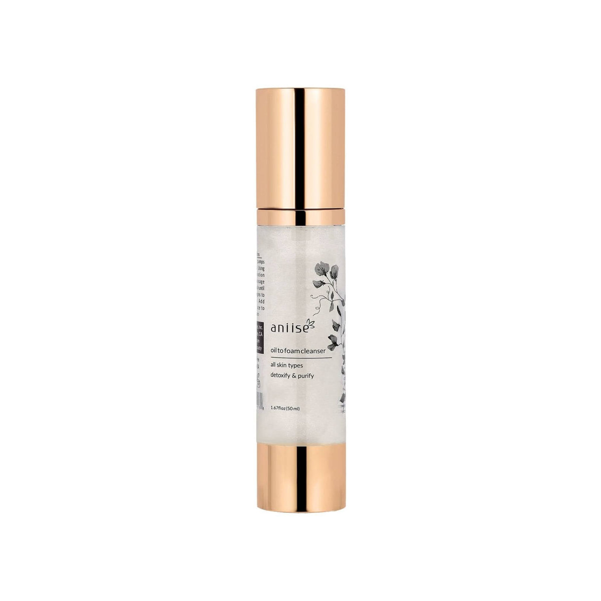 	Aniise Oil to Foam Facial Cleanser — gentle dual-phase cleanser that dissolves makeup and impurities, paraben-free cruelty-free made in USA