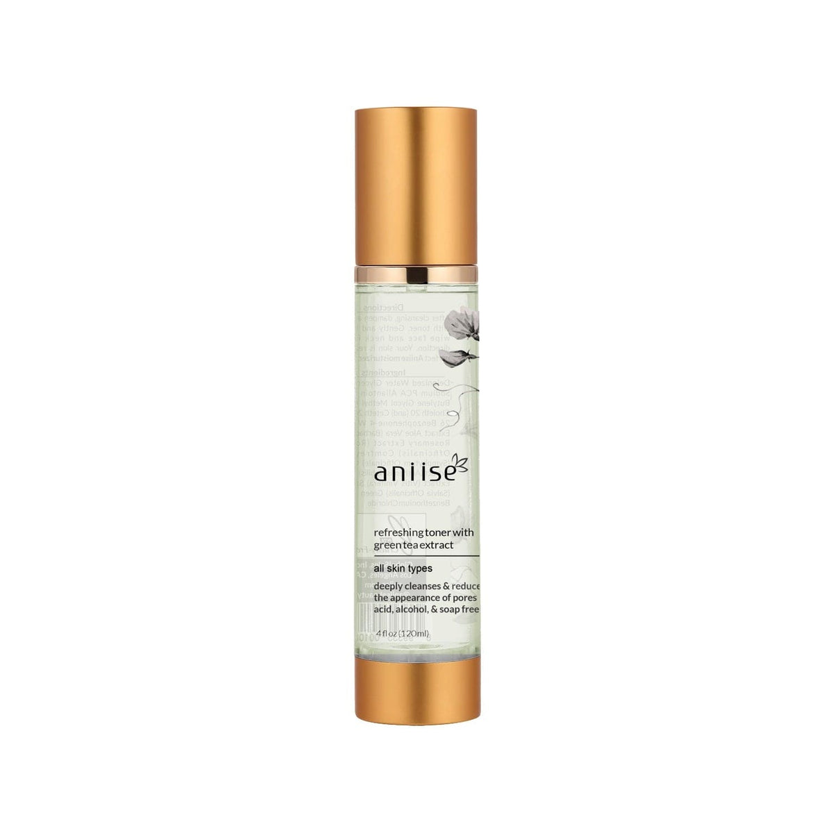 Aniise Refreshing Green Tea Extract Facial Toner — antioxidant toner to tighten pores and prep skin, paraben-free made in USA
